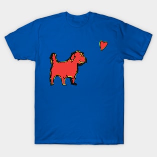 Valentines Day Cute Dog Found Red Heart T-Shirt